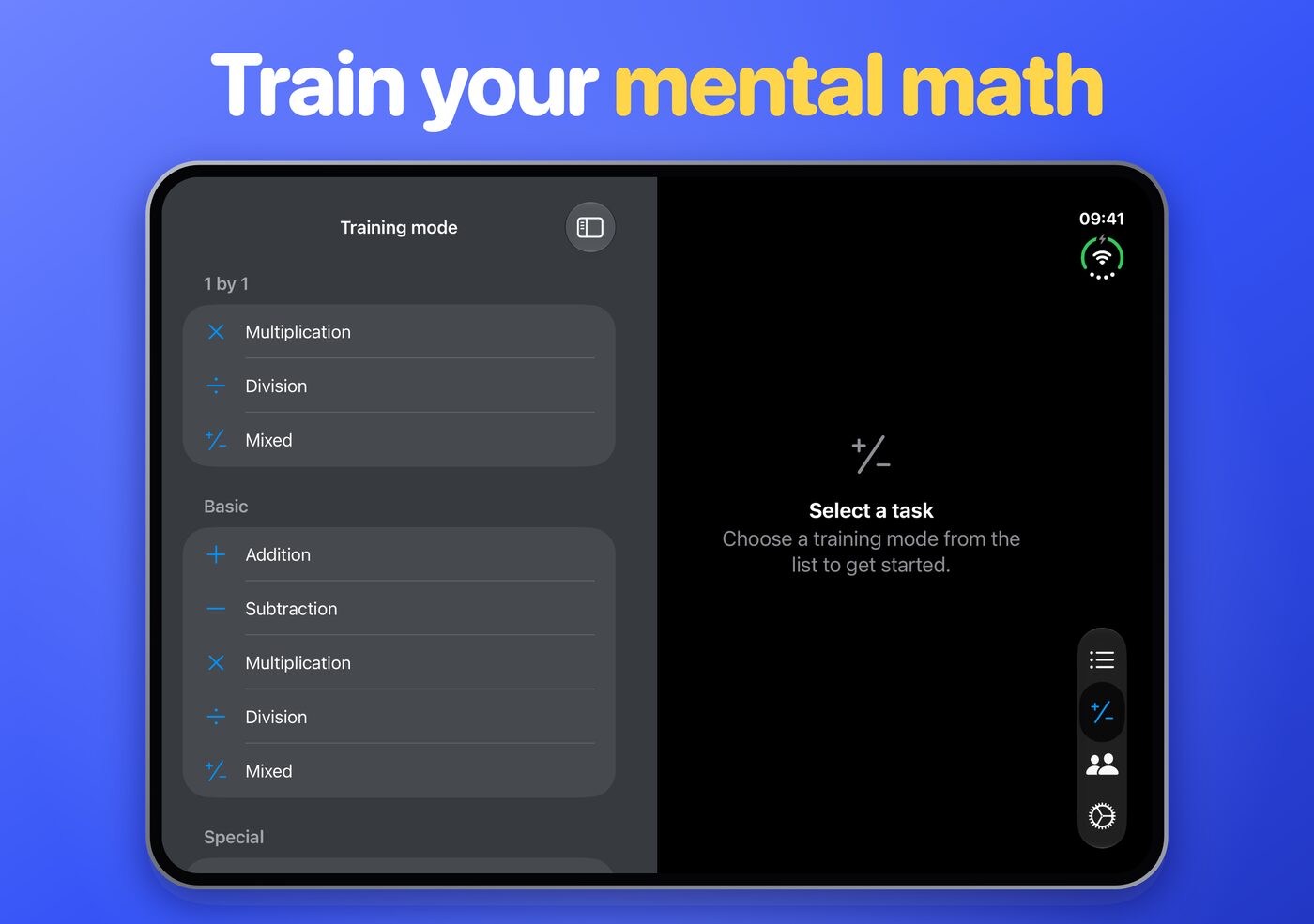 maxmatics auf dem iPhone Duo, aufgeklappt – Training