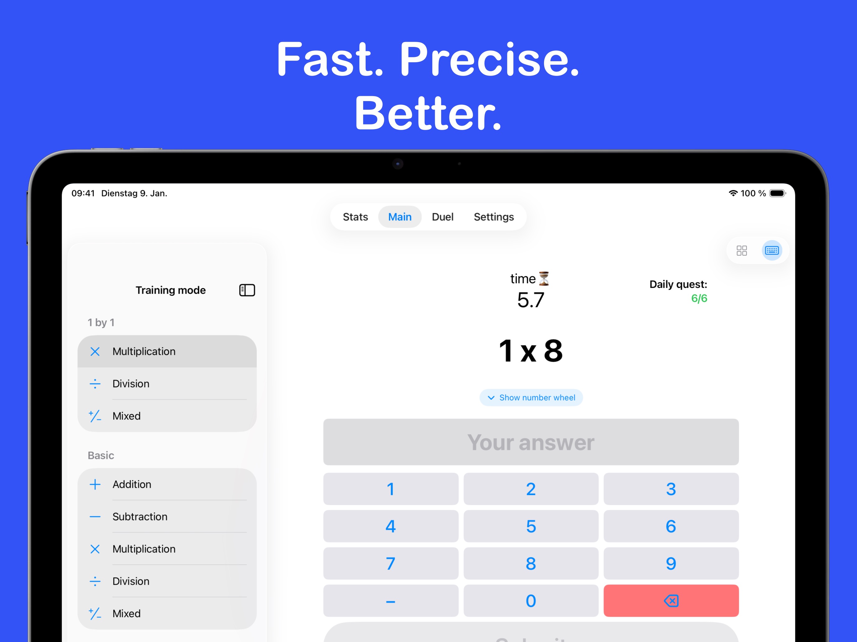 maxmatics auf dem iPad – Eingabe